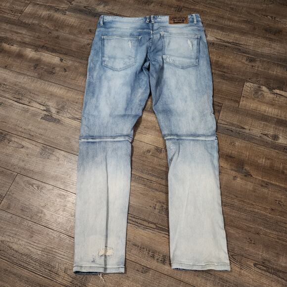 Grindhouse Rip N Repair Denim Jeans Light wash size 34 Distressed 2328 - Picture 7 of 8